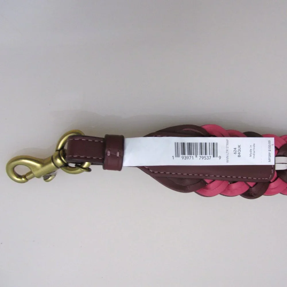 Coach NWT $150 Interchangeable Strap Weaving 624 Pink Burgundy Brass RETAIL